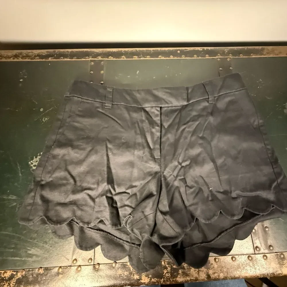 JCrew Women Size10 Black Shorts Pockets Zip/Button Fly Linen Blend Summer Beach